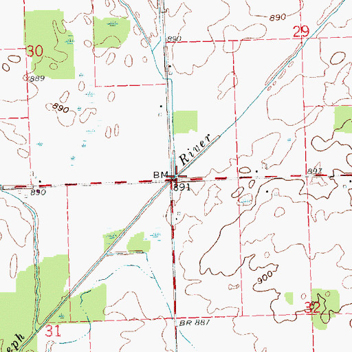 Topographic Map of Newton Drain, MI