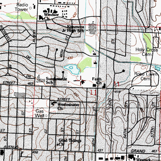 Topographic Map of First Church of the Nazarene, AR