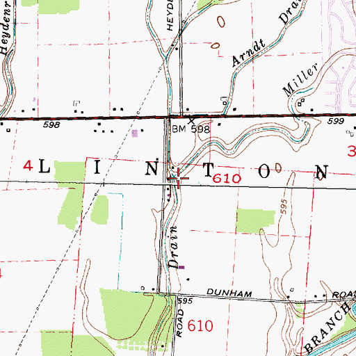 Topographic Map of Nicol Drain, MI