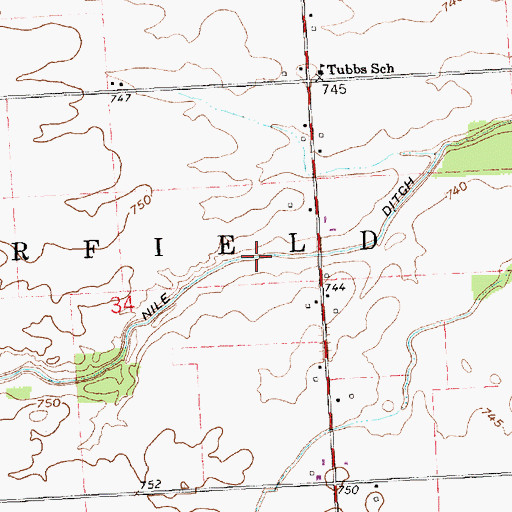 Topographic Map of Nile Ditch, MI