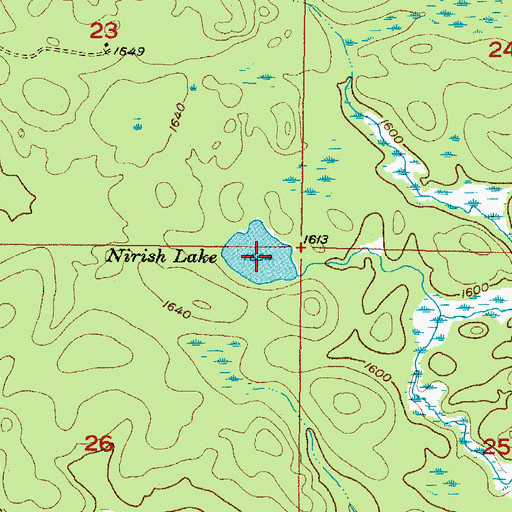 Topographic Map of Nirish Lake, MI