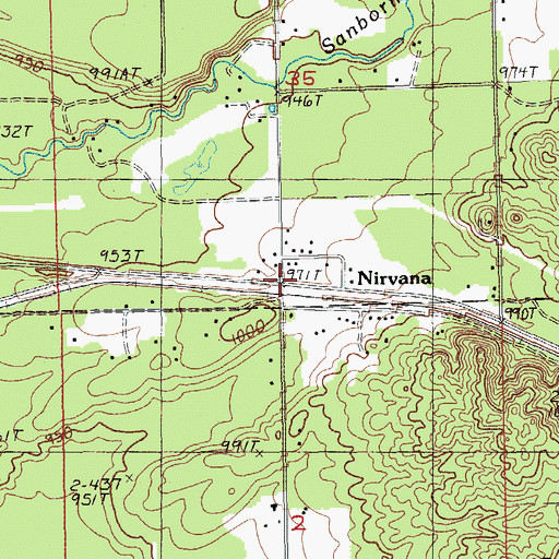 Topographic Map of Nirvana, MI