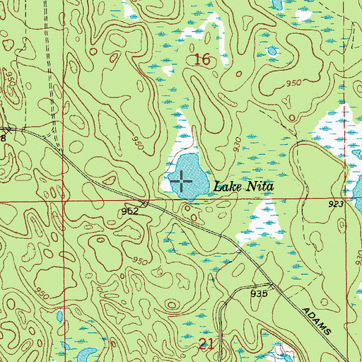 Topographic Map of Lake Nita, MI