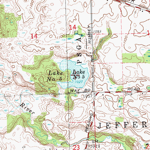 Topographic Map of Lake Number Five, MI