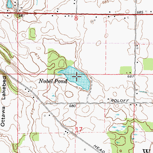 Topographic Map of Noble Pond, MI