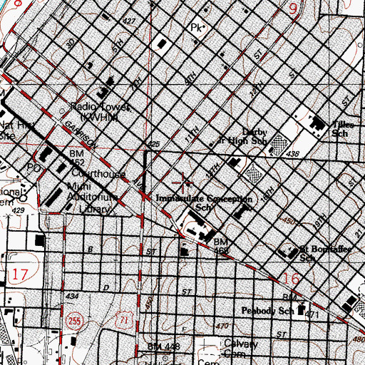 Topographic Map of First Presbyterian Church, AR