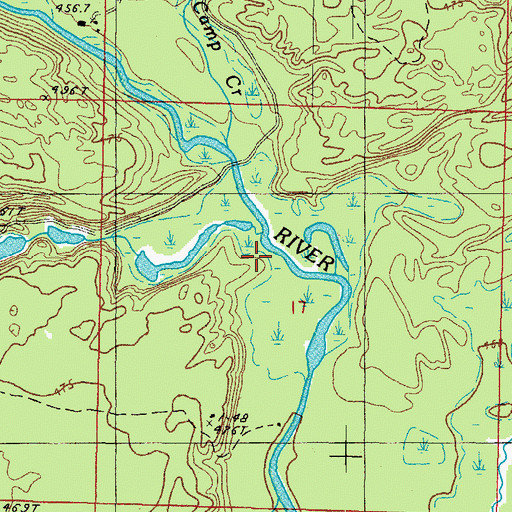 Topographic Map of Nolenchec Creek, MI
