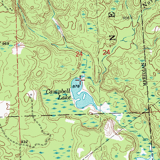 Topographic Map of Noren Creek, MI