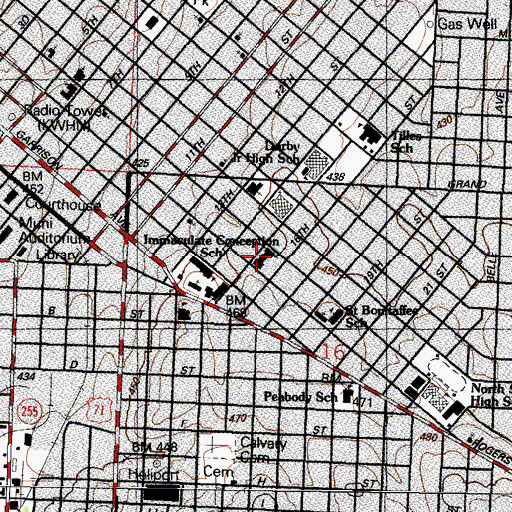 Topographic Map of First United Methodist Church, AR
