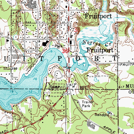 Topographic Map of Norris Creek, MI