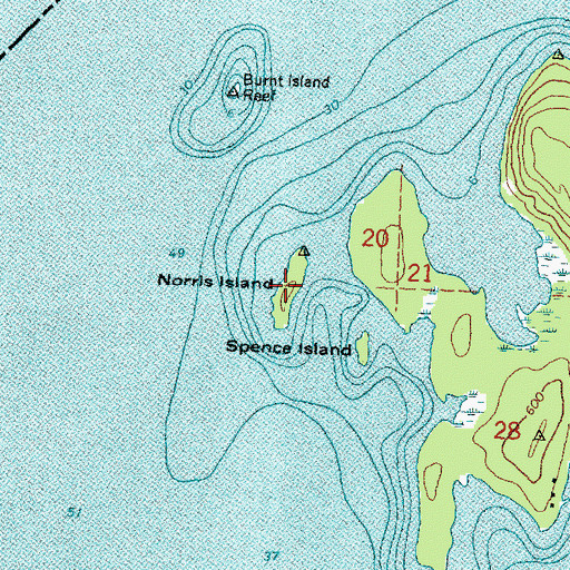 Topographic Map of Norris Island, MI