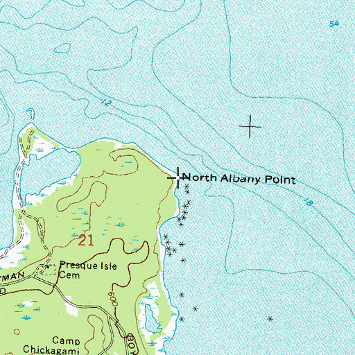 Topographic Map of North Albany Point, MI