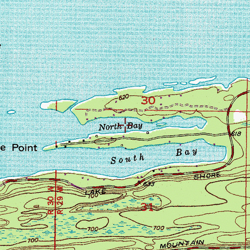 Topographic Map of North Bay, MI