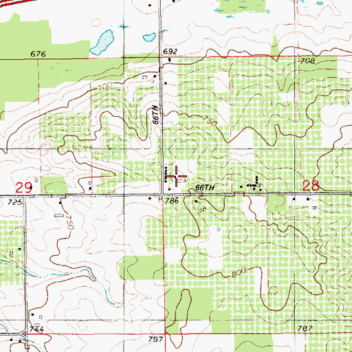Topographic Map of North Bell School, MI