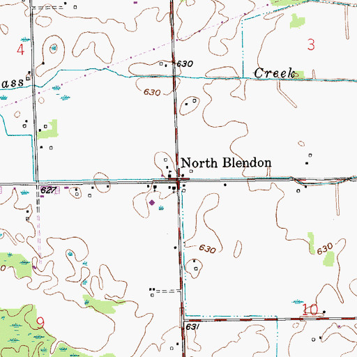 Topographic Map of North Blendon, MI