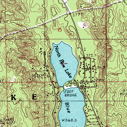 Topographic Map of North Blue Lake, MI