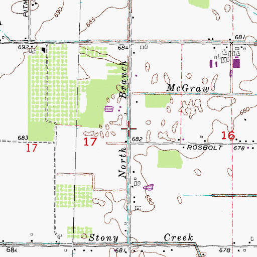 Topographic Map of North Branch, MI