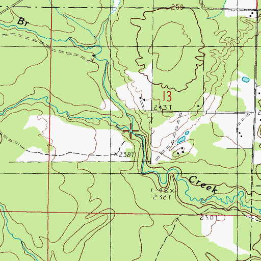 Topographic Map of North Branch Bart Creek, MI