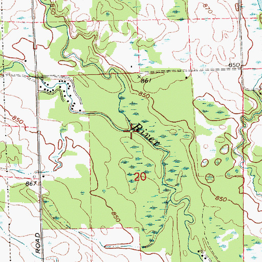 Topographic Map of North Branch Cedar River, MI