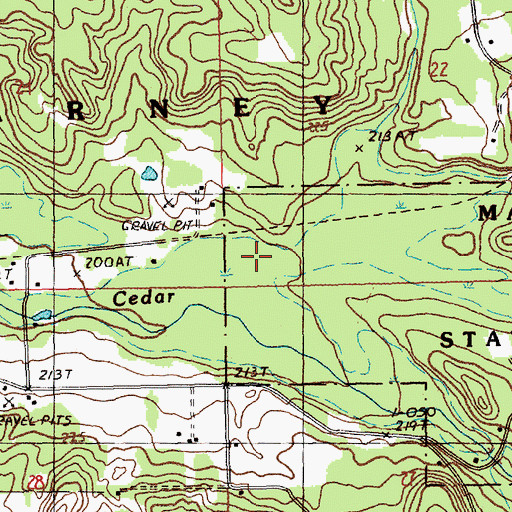 Topographic Map of North Branch Cedar River, MI