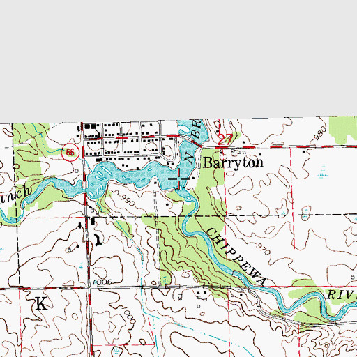 Topographic Map of North Branch Chippewa River, MI