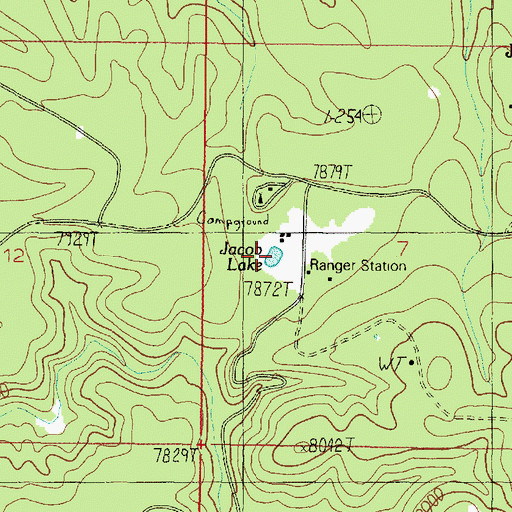 Topographic Map of Jacob Lake, AZ