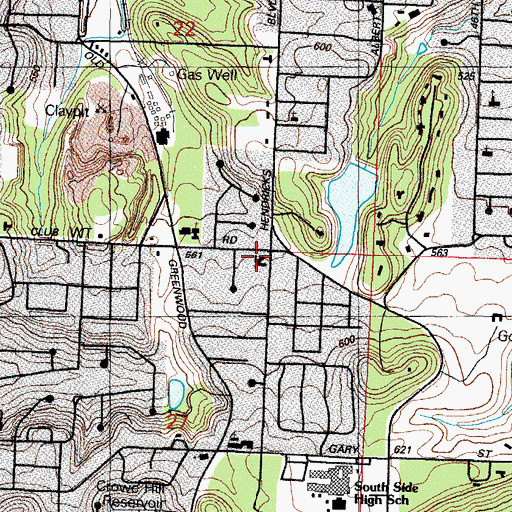 Topographic Map of Grace Temple Baptist Church, AR