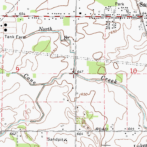 Topographic Map of North Branch Cone Creek, MI