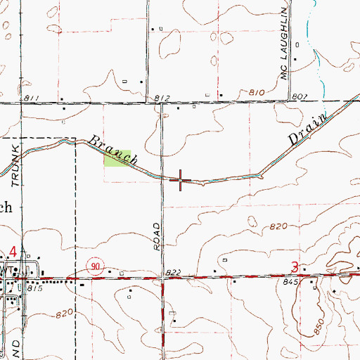 Topographic Map of North Branch Drain, MI