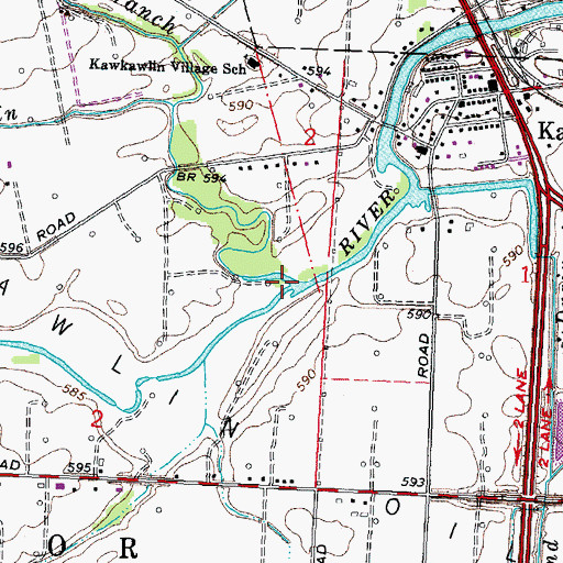 Topographic Map of North Branch Kawkawlin River, MI