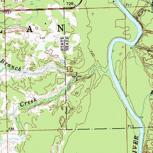 Topographic Map of North Branch Linton Creek, MI