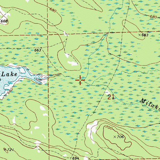 Topographic Map of North Branch Milakokia River, MI
