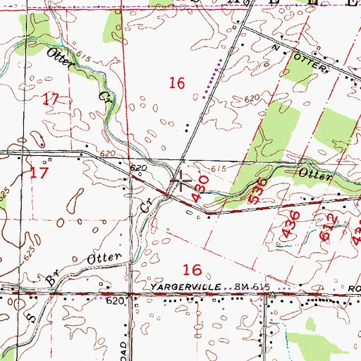 Topographic Map of North Branch Otter Creek, MI