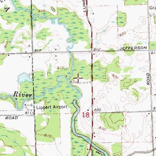 Topographic Map of North Branch Pine River, MI