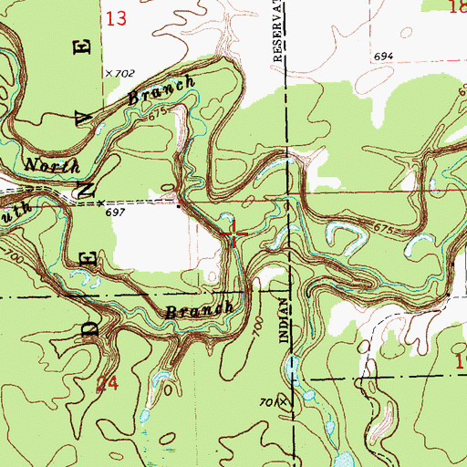 Topographic Map of North Branch Salt River, MI