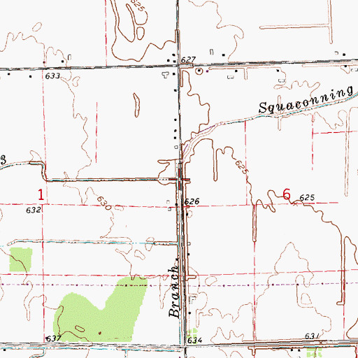 Topographic Map of North Branch Squaconning Creek, MI