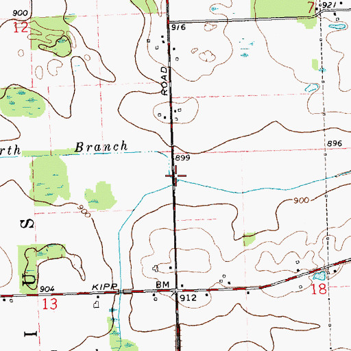 Topographic Map of North Branch Willow Creek, MI