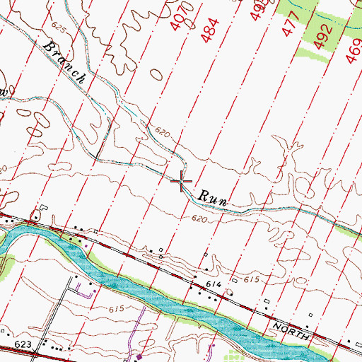Topographic Map of North Branch Willow Run, MI
