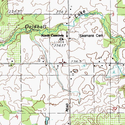 Topographic Map of North Casnovia School, MI