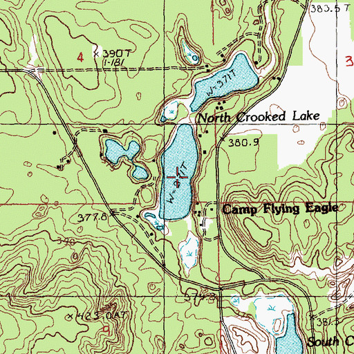 Topographic Map of North Crooked Lake, MI