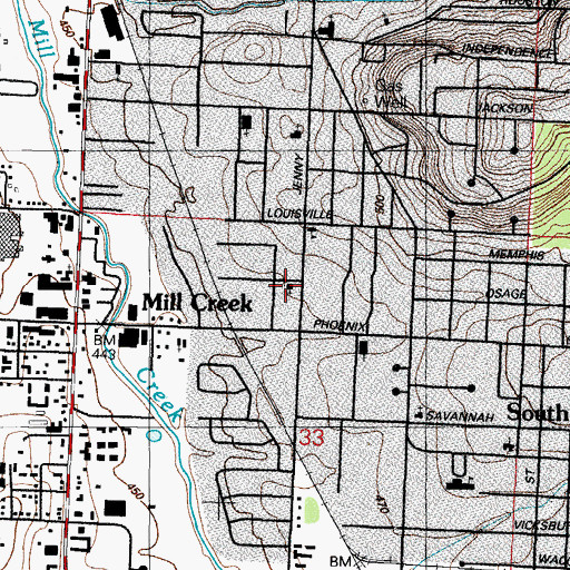 Topographic Map of Heritage Baptist Church, AR