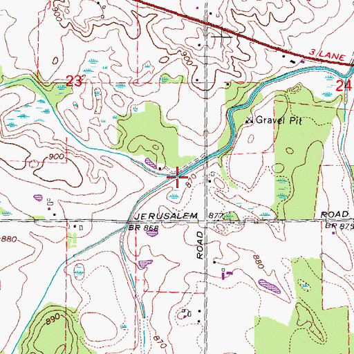 Topographic Map of North Fork Mill Creek, MI