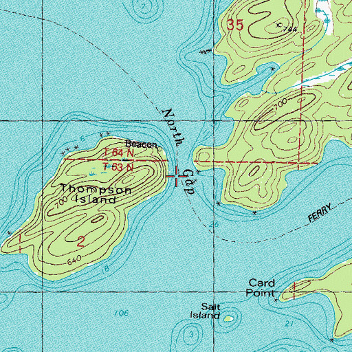 Topographic Map of North Gap, MI