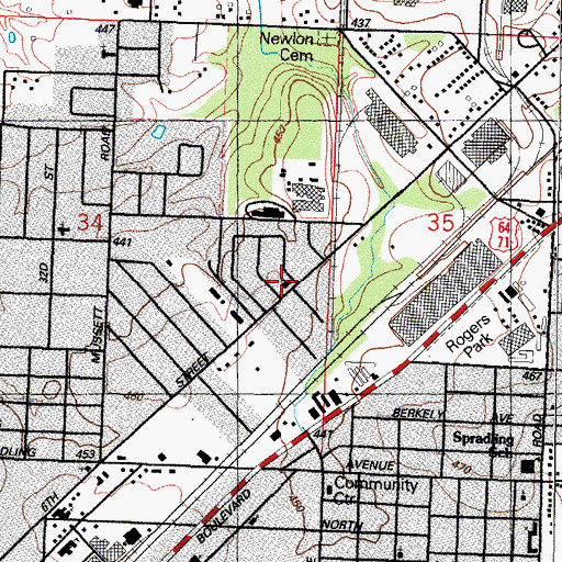 Topographic Map of Homestead Heights Baptist Church, AR