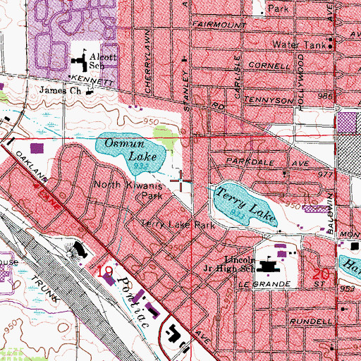 Topographic Map of North Kiwanis Park, MI
