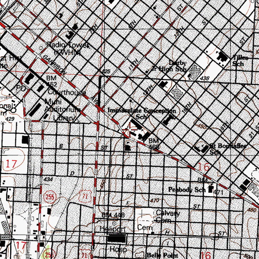Topographic Map of Immaculate Conception Catholic Church, AR