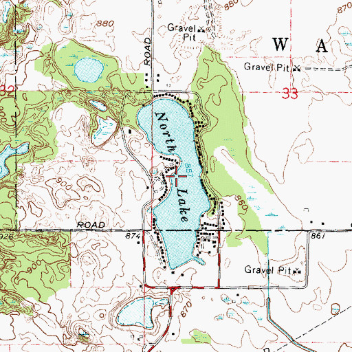 Topographic Map of North Lake, MI
