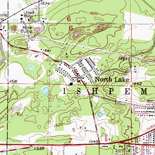 Topographic Map of North Lake, MI