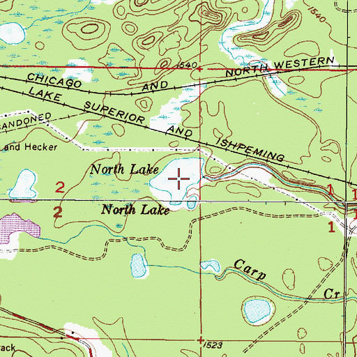 Topographic Map of North Lake, MI