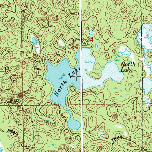 Topographic Map of North Lake, MI